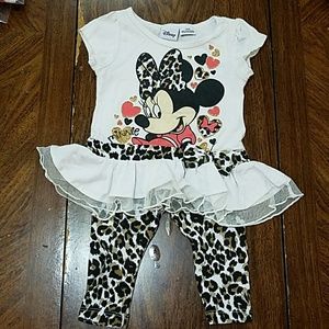 Minnie Mouse Skirted Tee Shirt and Leggings